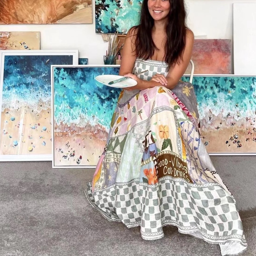Boho Patchwork Maxi Dress in Pastel Multi - Picture 2 of 16